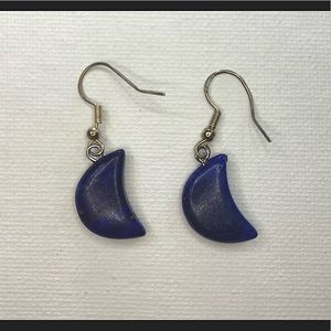 Crescent Moon Shaped Crystal Earrings